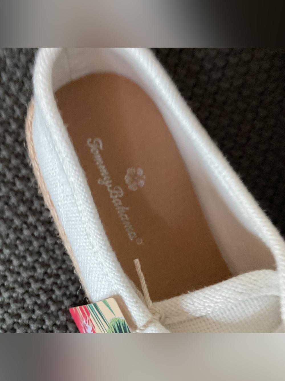 Tommy Bahama White Canvas Espadrille Lace-Up Sneakers with Jute Trim - Picture 3 of 7